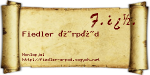 Fiedler Árpád névjegykártya