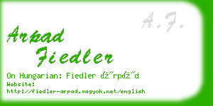 arpad fiedler business card